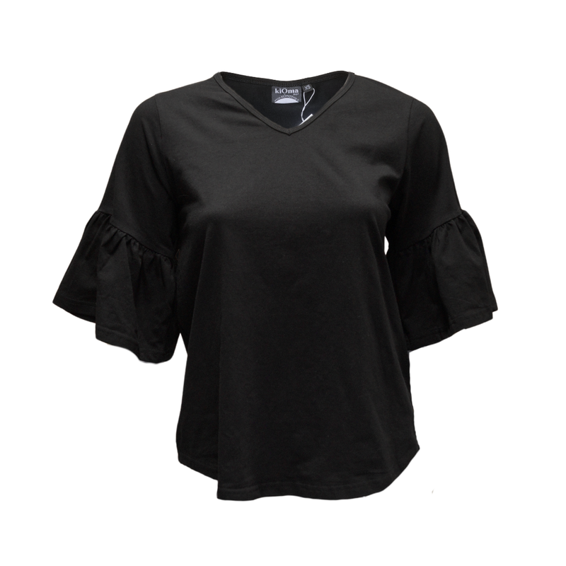 KiOma Basic Linnea shirt, black, XS-3XL