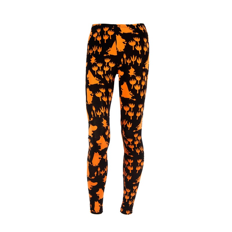 HuiGee Moomin women's leggings, Shadows, black/orange