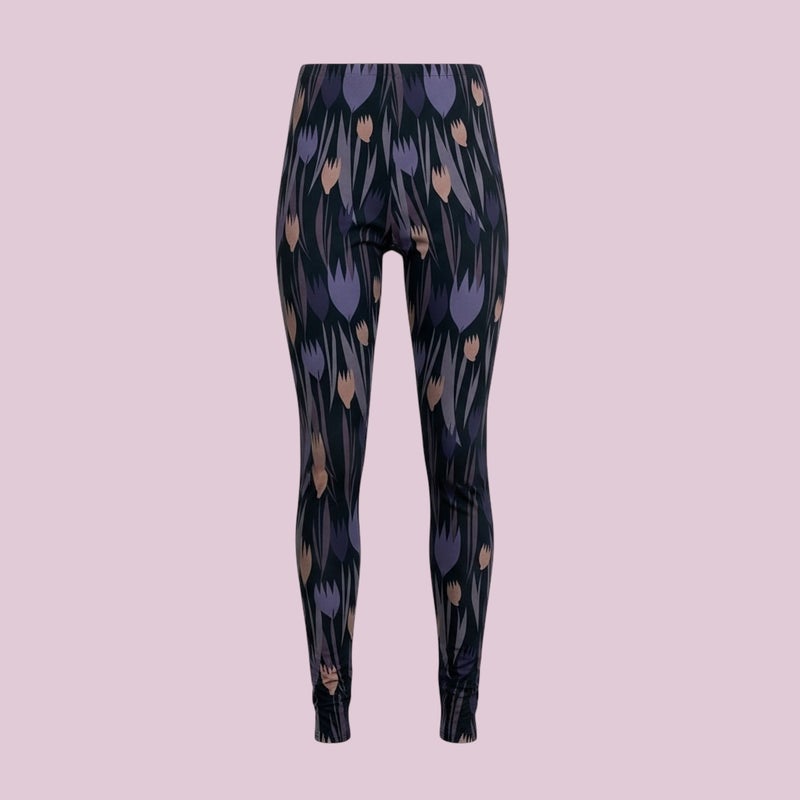 HuiGee women's Silk tricot Leggings, tulips